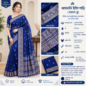 royal blue jamdani saree collection